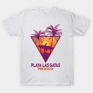 Retro Playa Las Gatas Mexico T-Shirt